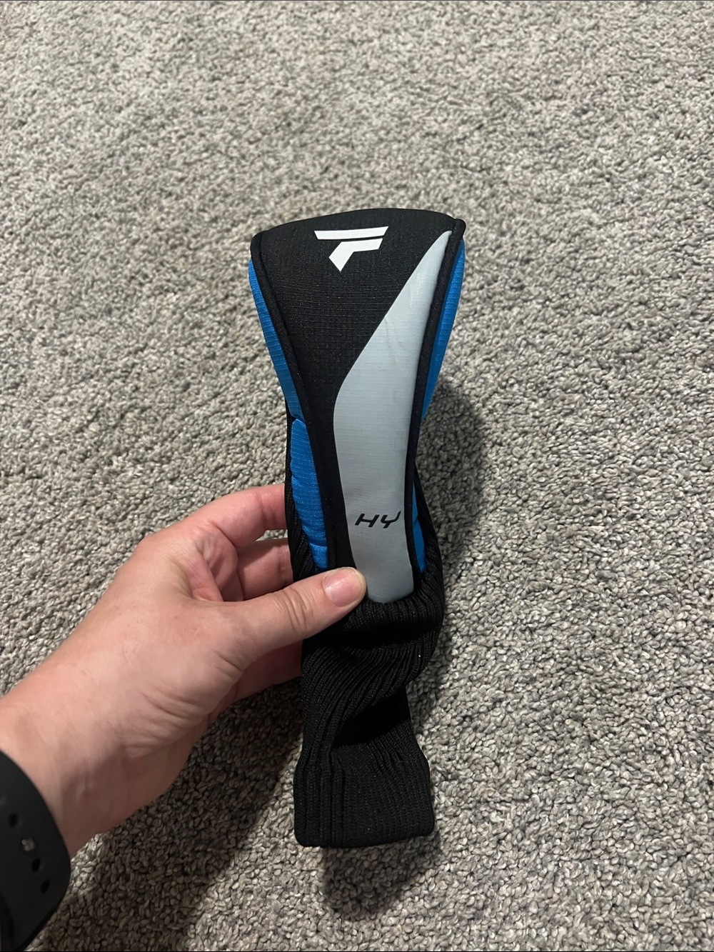 Fairway Hybrid Golf Headcover in Black, Blue & White